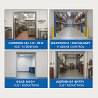 Made to Measure PVC Strip Curtains for commercial kitchens, warehouse loading bays, cold rooms, and workshops.